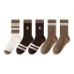 5 Pack[M Letter 2+R Letter 2+Thick Coffee Stripes]