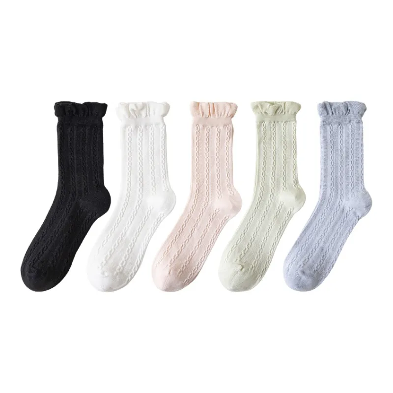 MIIOW Mid Calf Socks Women's Combo Set-17