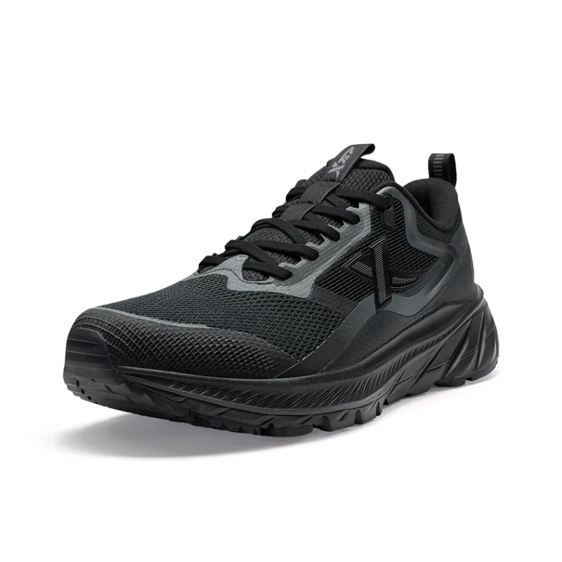 XTEP Comfortably Slip Resistant Coverage Rebound Low Top Casual Running Shoes Men's Black Gray-2