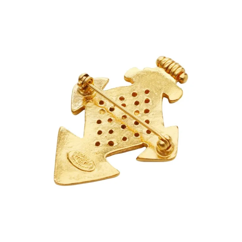 CHANEL Pre Owned 1994 Logo Brooch-1