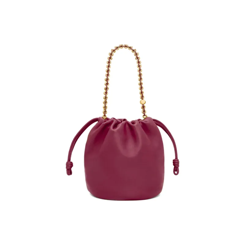 LOEWE Flamenco Soft Nappa Lambskin Bucket Bag Handbag Shoulder Bag Crossbody Bag Women's Deep Red-6