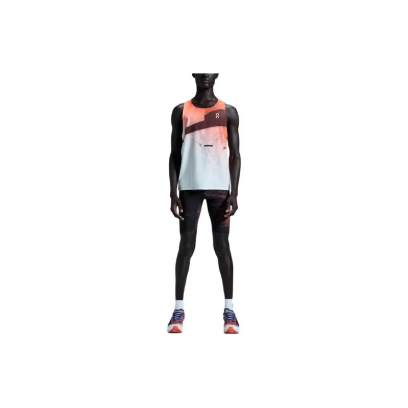 On Race Tights Half Sports Shorts Men's Black Flames-1