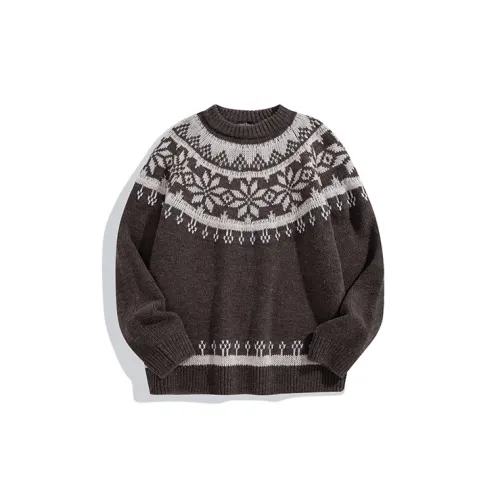 PEACEBIRD MEN Sweaters Unisex Dark Brown First Batch