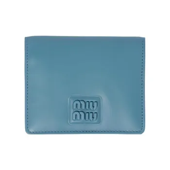 MIU MIU Leather Wallet Small Size Women's Blue