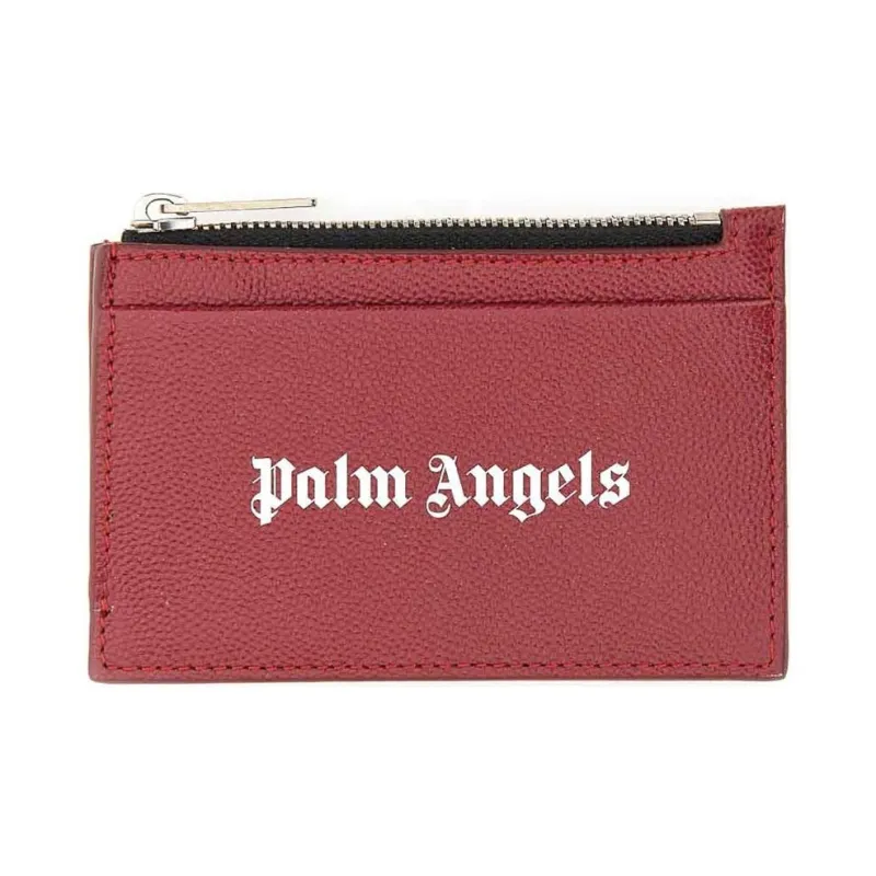 PALM ANGELS Caviar Zipped Cardholder-0