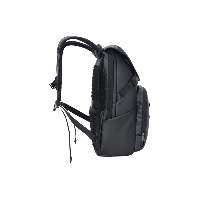 CAMEL PU Backpack Medium Size Unisex Deep Black-2