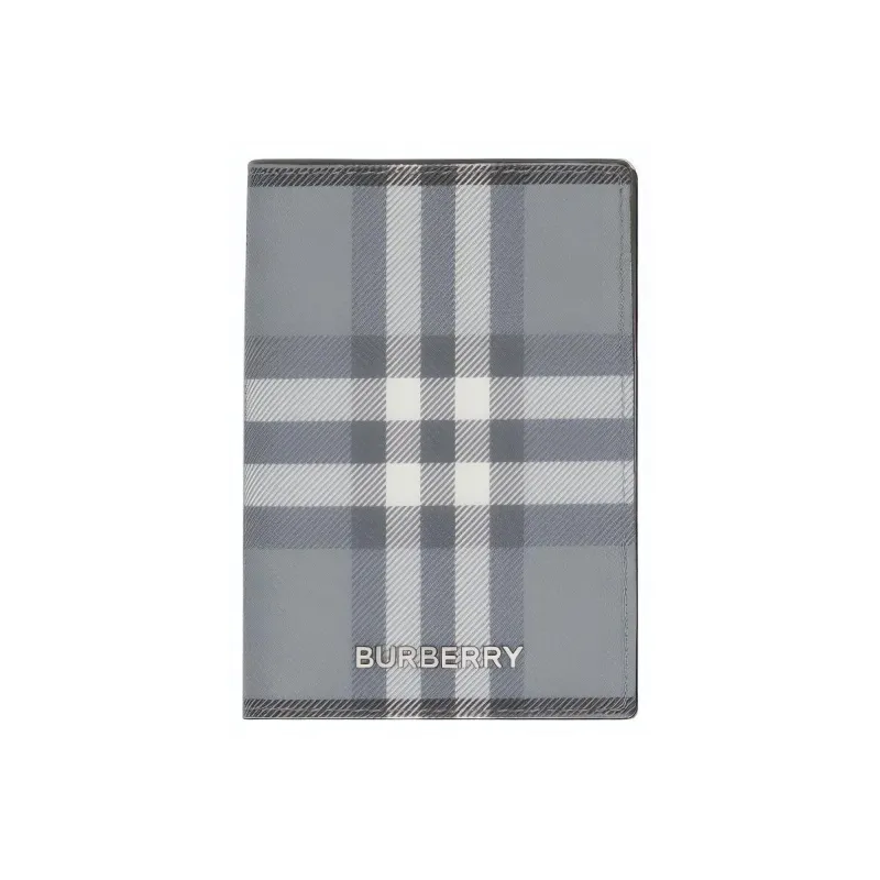 Burberry Vintage Check Folding Card Case 4 Card Slot Storm Grey Check-0