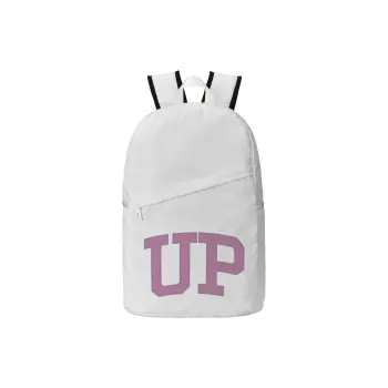 TURN UP Polyester Backpack Large Size Unisex White