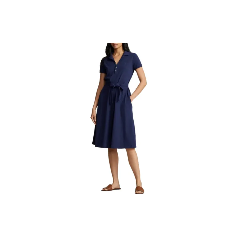 Polo Ralph Lauren SS22 Short Sleeved Dresses Women's Dark Blue-2