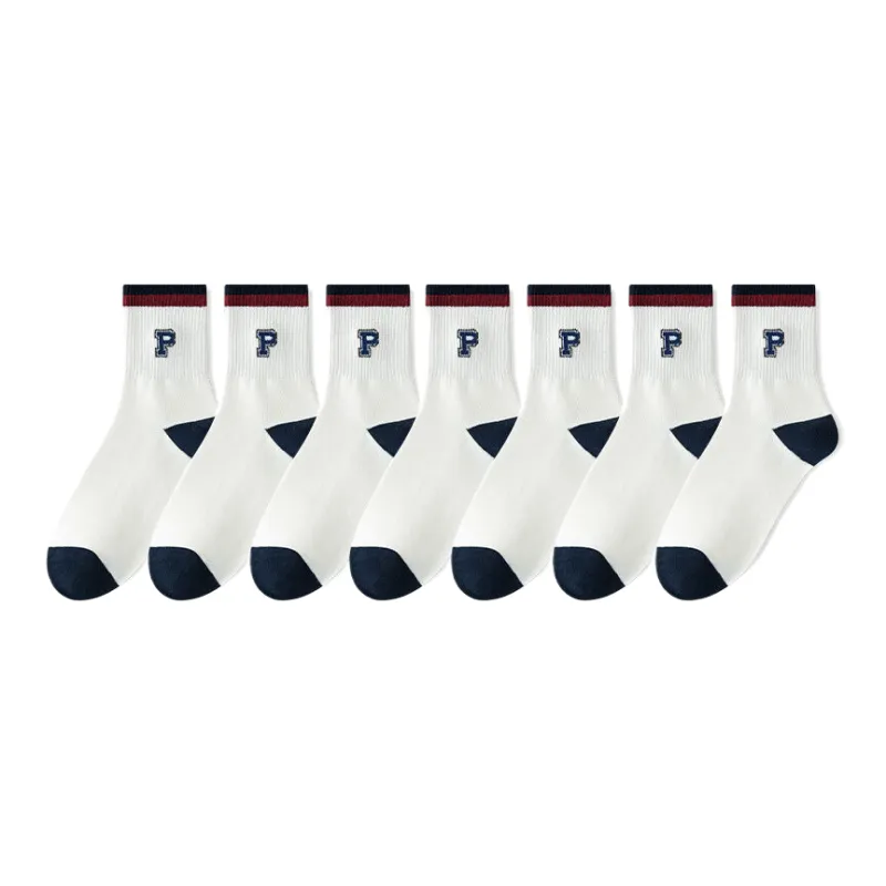 Lan Miao Mid Calf Socks Women's 7 Pack-12