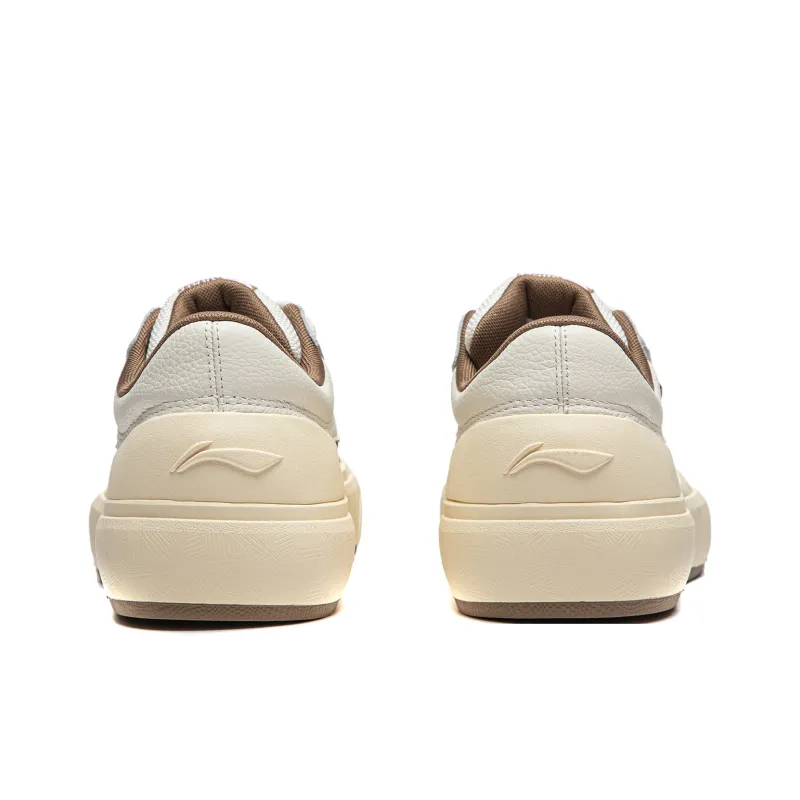LiNing Non slip Lightweight Low Top Skateboard Shoes Men's Beige Brown-5