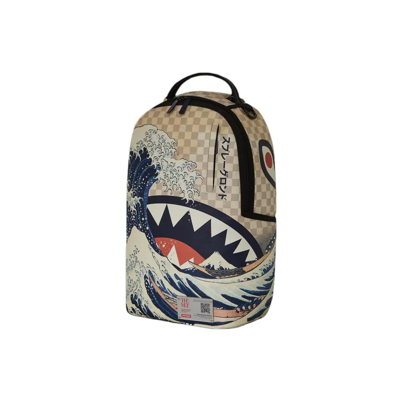 SPRAYGROUND Artificial Leather Backpack Unisex Brown & Blue-2