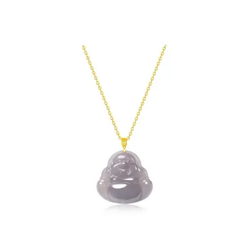 Double Happiness Gift Hetian Jade Necklaces Smoky Purple Unisex