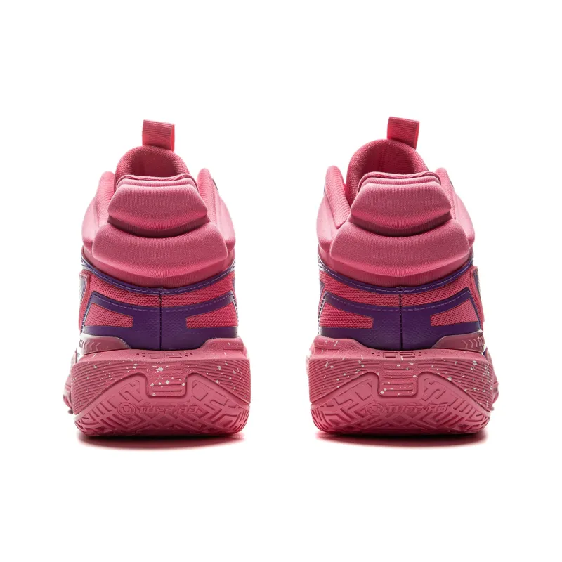 LiNing Lightweight 2MID Cushioning Anti Slip And Wear Resistant Mid Top Basketball Shoes Men's Pink Purple-5