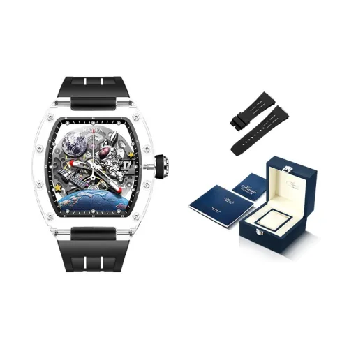 HaofaTourbillon 2320 Moon Rabbit Mechanical Movement Watch Men's Watches Cut-Out Dial