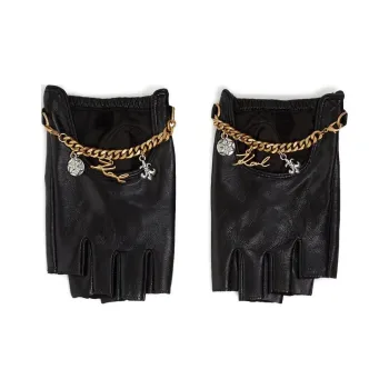 KARL LAGERFELD / Karl Lagerfeld Jeans K/Pins Charm Leather Fingerless Gloves
