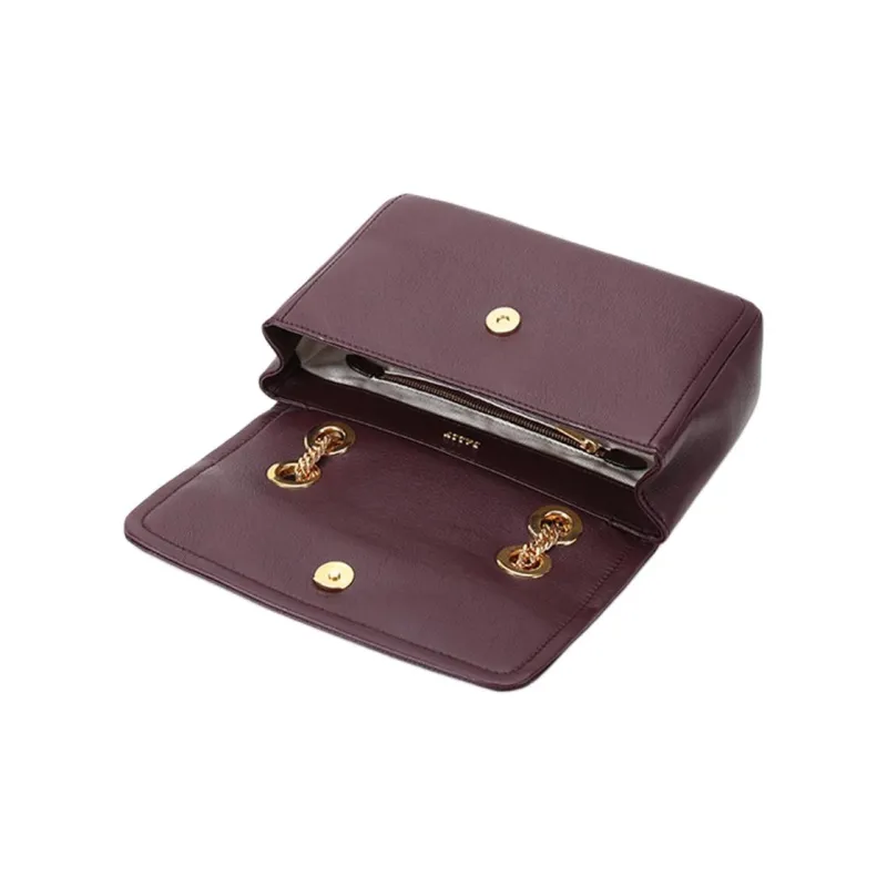 BALLY Vestige Leather Crossbody Bag, Shoulder Bag Small Size Women's Burgundy-5