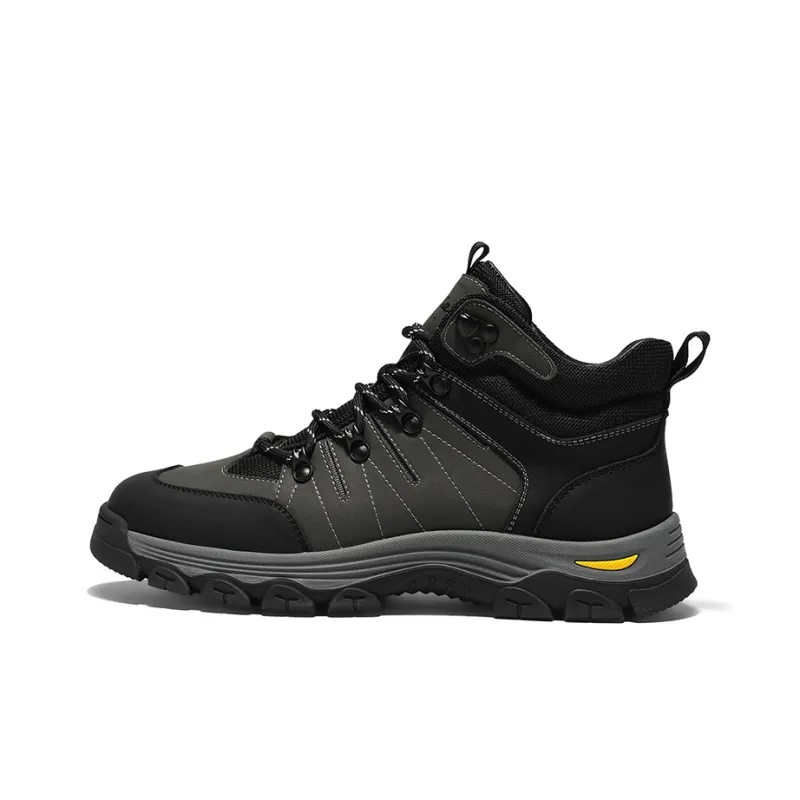 Mulinsen Hiking / Trekking Shoes Men High Top Brown/Black-4