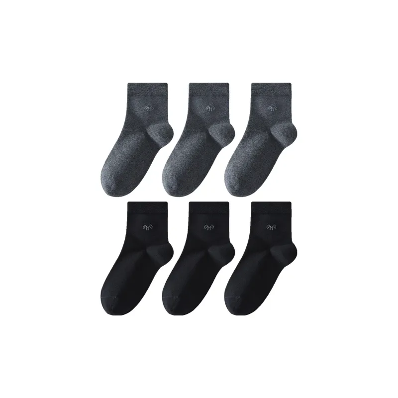 H YXIANG Mid Calf Socks Men's 6 Pack-6