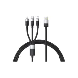 Black 1.5m[Apple+Android+Type-C]15W Fast Charging Cable