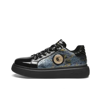 Cabbeen Abrasion Resistant Low Top Skateboard Shoes Men's Coal Black