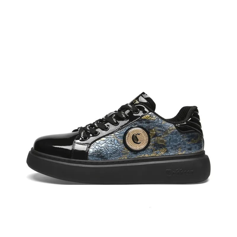 Cabbeen Abrasion Resistant Low Top Skateboard Shoes Men's Coal Black-0