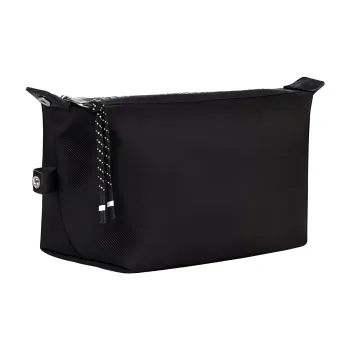 LONGCHAMP Le Pliage Energy Cow Leather Travel Bag Clutch Makeup Bag Men's Black