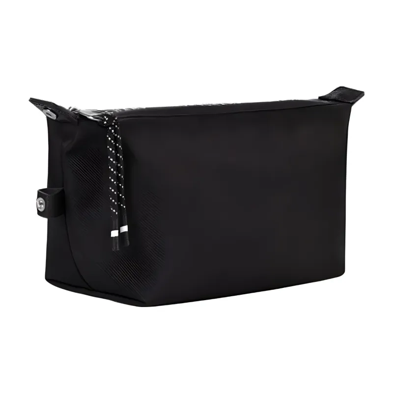 LONGCHAMP Le Pliage Energy Cow Leather Travel Bag Clutch Makeup Bag Men's Black-0