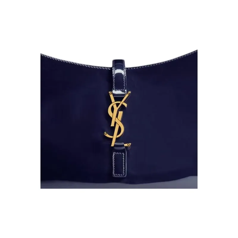 SAINT LAURENT LE5A7 Patent Leather Vagabond Bag Shoulder Bag Women's Midnight Blue-4