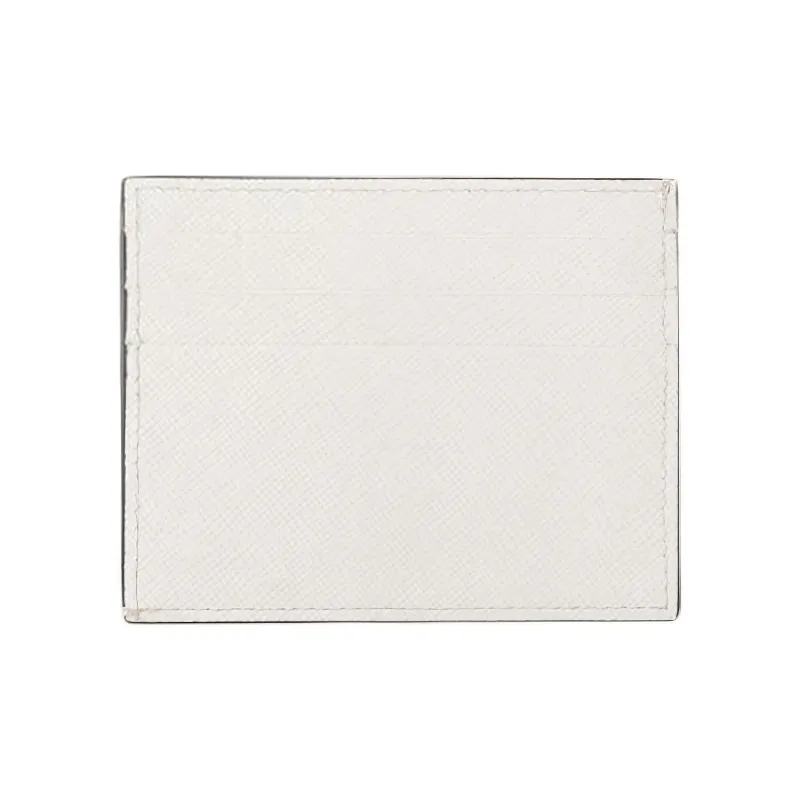 PRADA Leather Card Holder Men's White-2