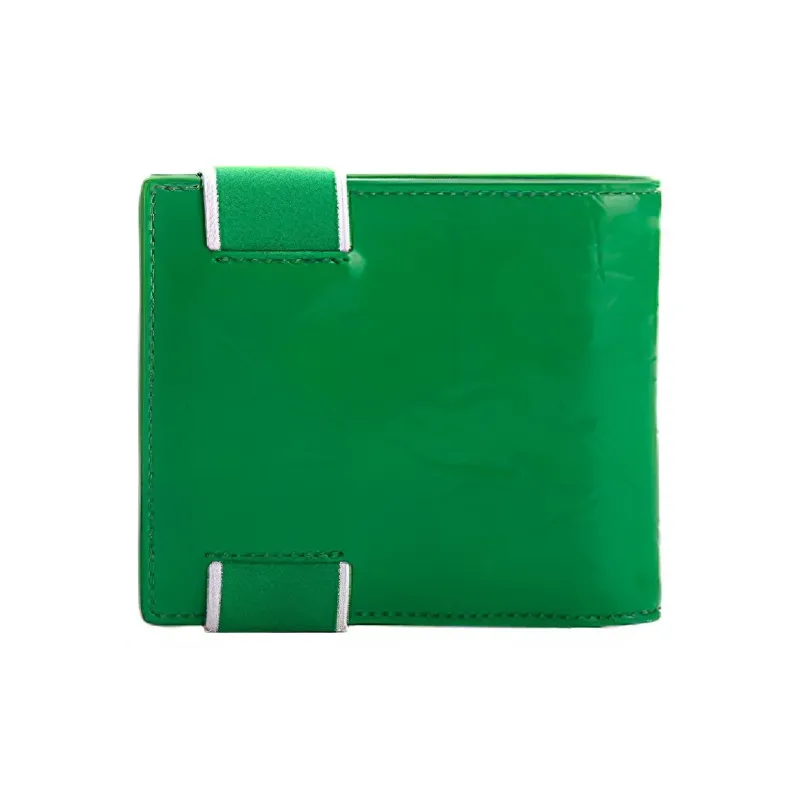 Bottega Veneta Elastic Band Bi fold Wallet Green / White-2