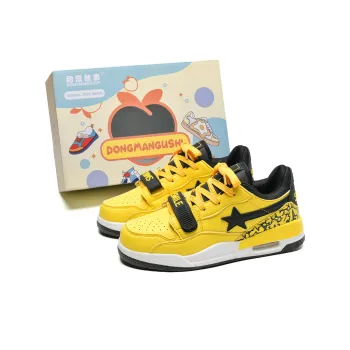 Anime story Skateboard Shoes Unisex Low-Top Yellow Black