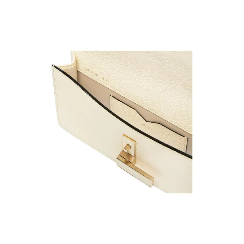 Valextra Iside Calfskin One Shoulder Crossbody Clutch Women's Beige-4