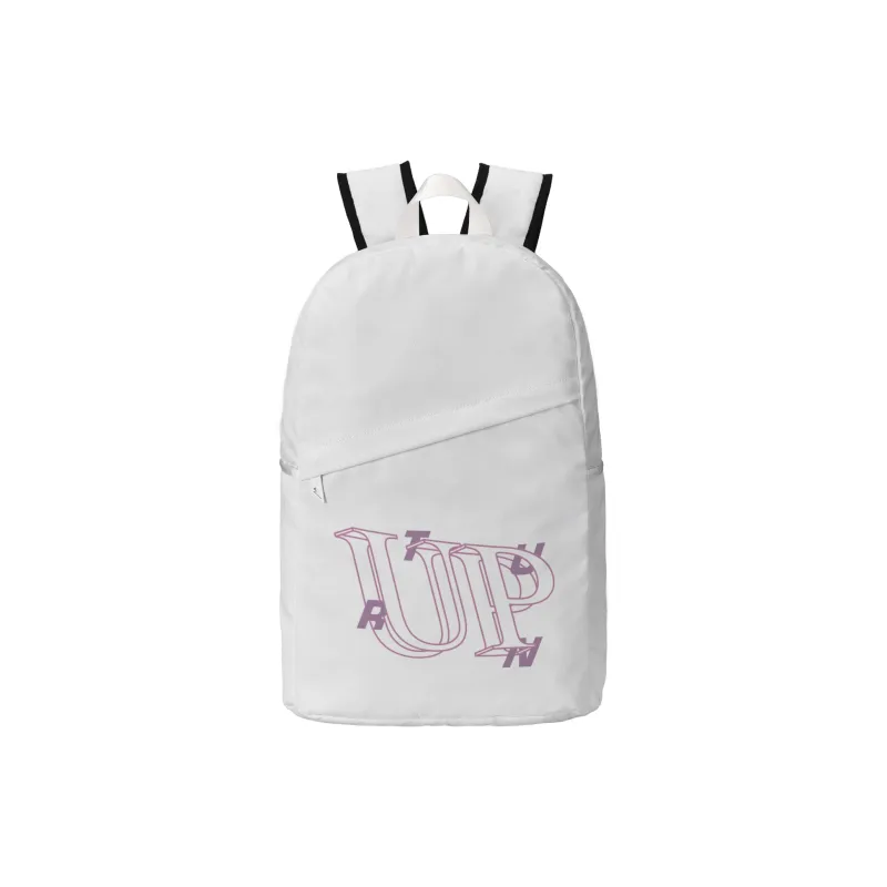 TURN UP Polyester Backpack Large Size Unisex White-0