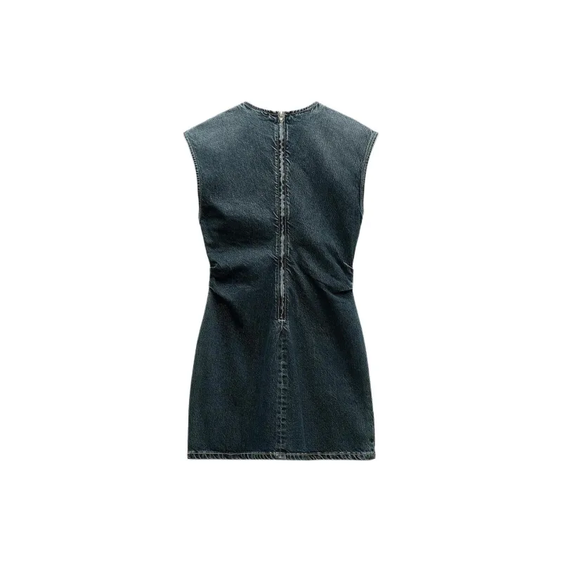 ZARA Trf Sleeveless Dress Women's Sea Blue-1