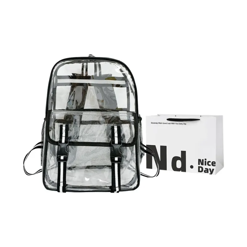SWIMADE PVC Jelly Bag Backpack Regular Women's Pink/Black-3