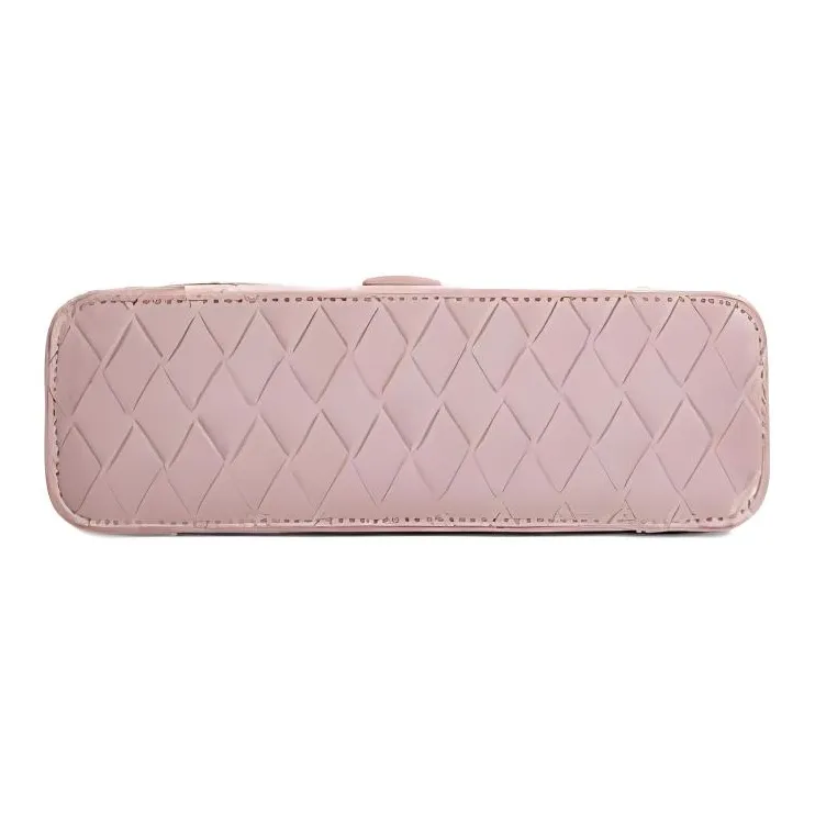 Carksky PU Handbag Shoulder Bag Regular Women's Pink/Ecru-3