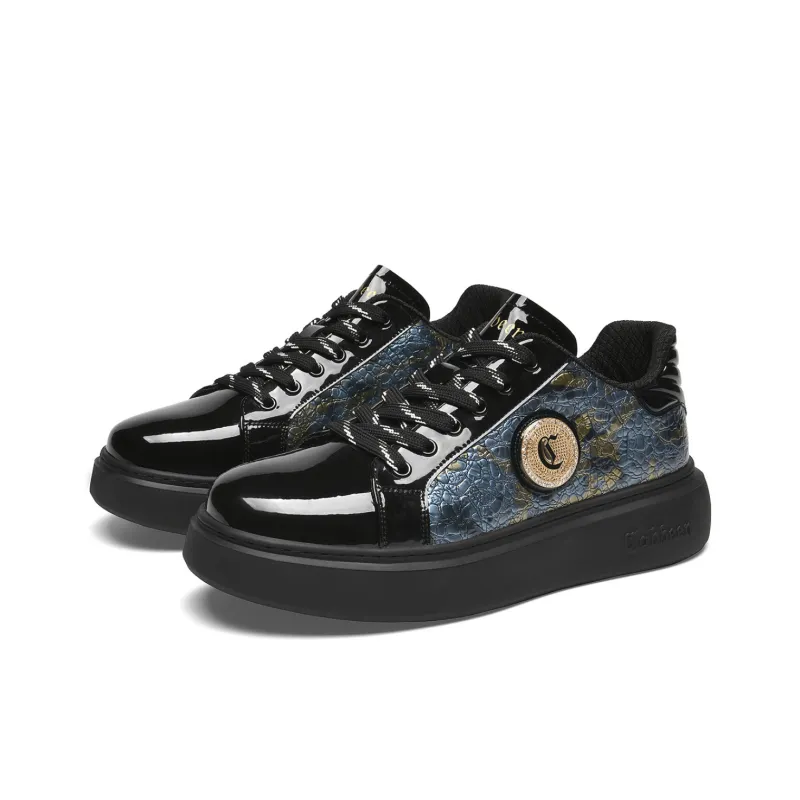 Cabbeen Abrasion Resistant Low Top Skateboard Shoes Men's Coal Black-2