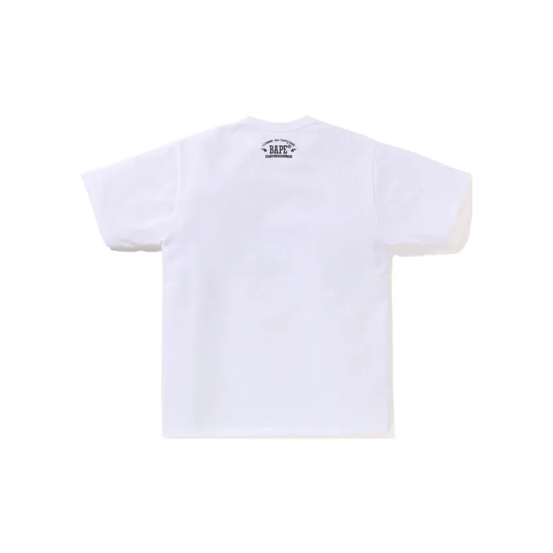 Cdg X A BATHING APE CDG Collaboration T Shirts Unisex White-1
