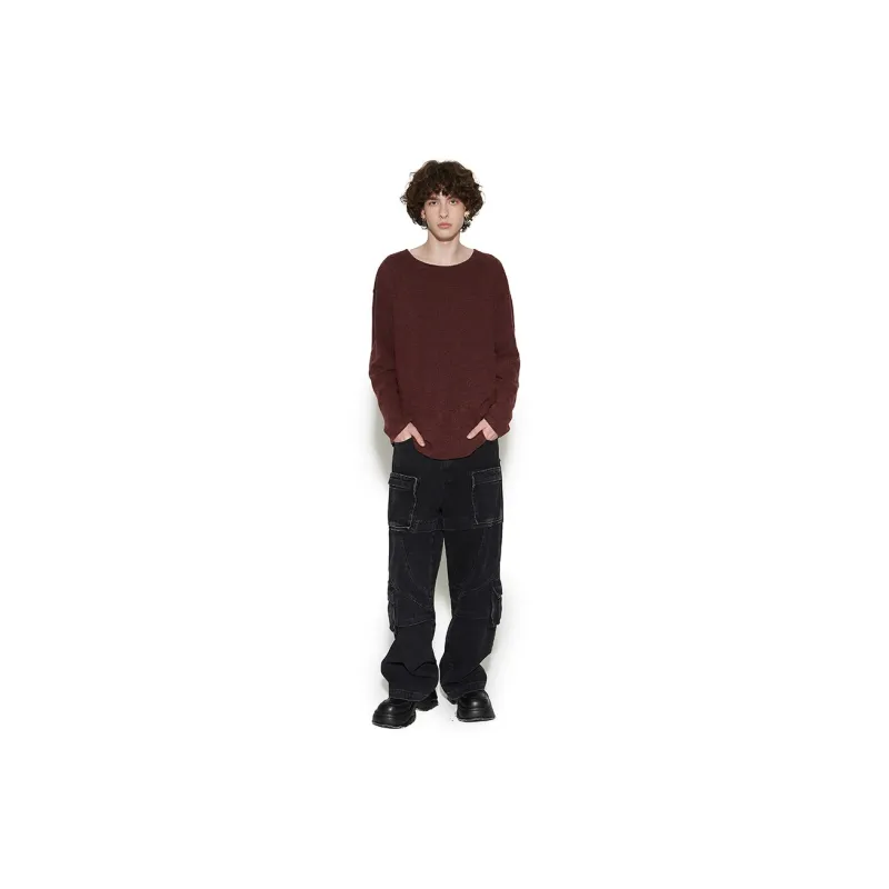 VANN VALRENCÉ Sweater Unisex Dark Red-4