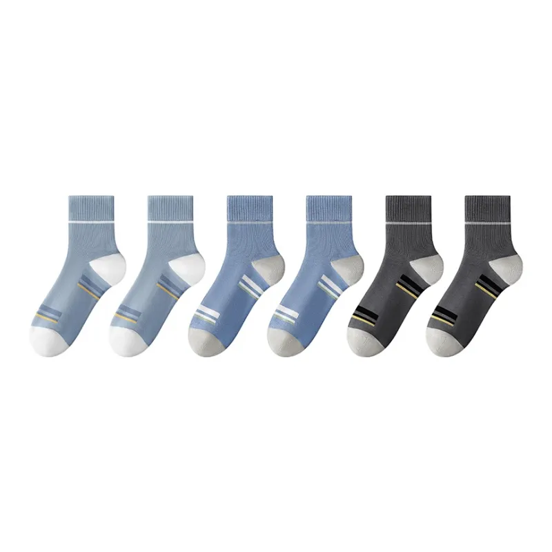 H YXIANG Mid Calf Socks Men's 6 Pack-4