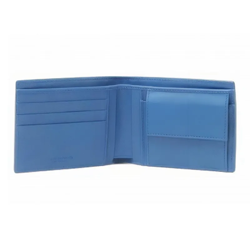 Bottega Veneta Leather Wallet Women's Blue-3