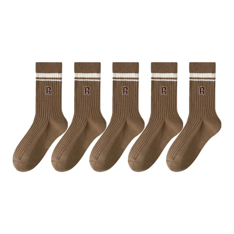 MIIOW Mid Calf Socks Unisex 5 Pack-12