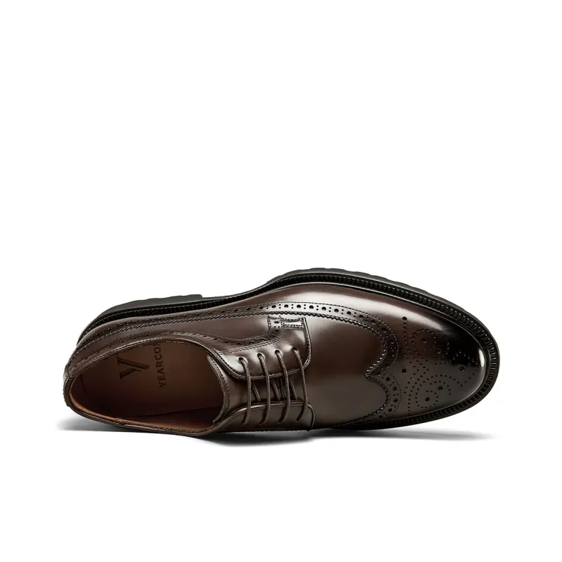 YEARCON Men's Casual Shoes Men Low Top Coffee-6