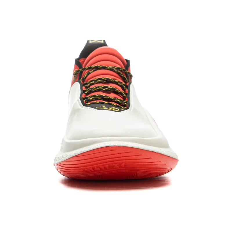 LiNing Wow11 Cushioning Anti-Slip And Wear-Resistant Lightweight Rebound Mid-Top Basketball Shoes Men's White Red-4
