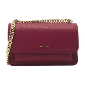 MICHAEL KORS Leather Crossbody Bag Shoulder Bag Large Size Women's Deep Red