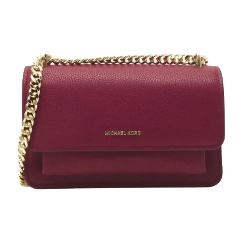 MICHAEL KORS Leather Crossbody Bag Shoulder Bag Large Size Women's Deep Red-0