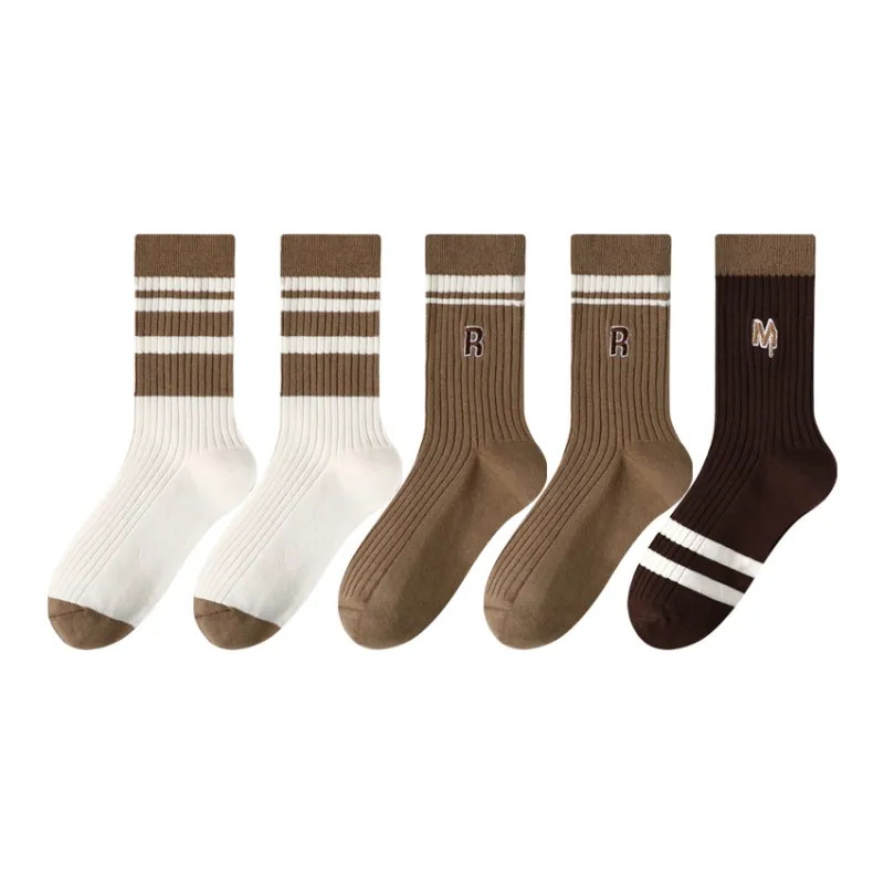 MIIOW Mid Calf Socks Unisex 5 Pack-1