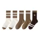 5 Pack[Thick Coffee Stripes 2+R Letter 2+M Letter]