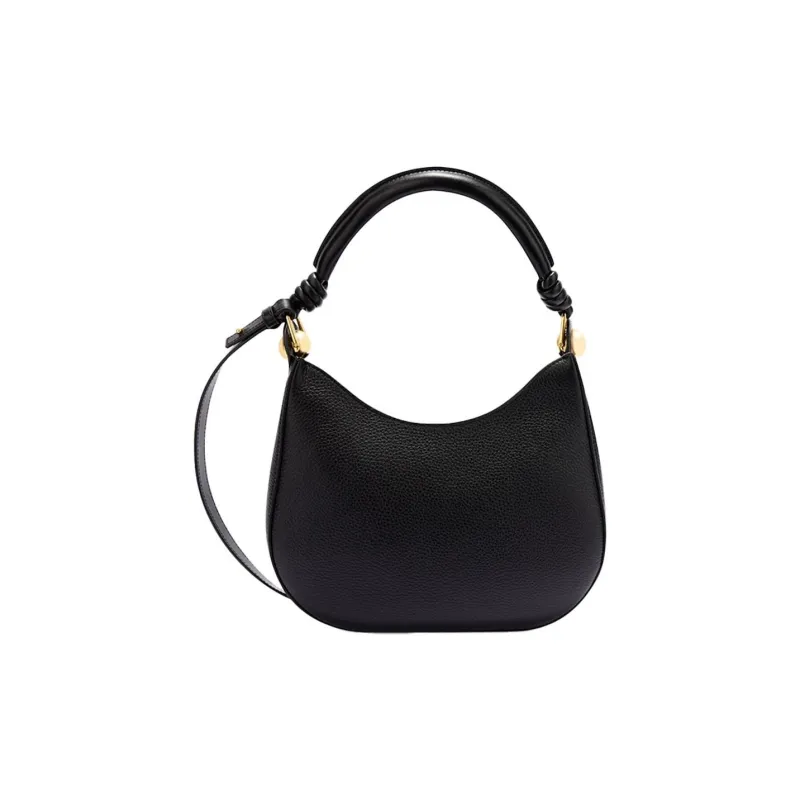 Furla Leather Hobo Bag, Shoulder Bag, Crossbody Handbag Trumpets Women's Black-0